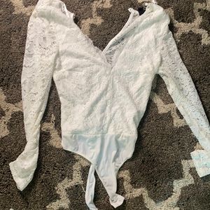 White lace bodysuit